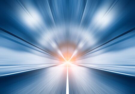 Long exposure taken in the Fort McHenry Tunnel, Baltimore, Maryland.の写真素材