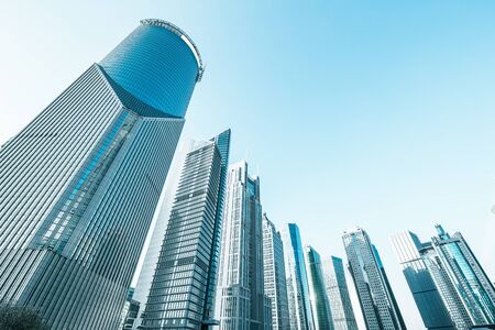 the modern building of the lujiazui financial centre in shanghai china.のeditorial素材