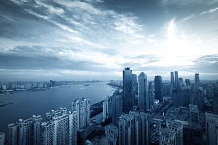 China's Shenzhen city in the nightの写真素材