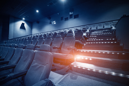 movie theater empty auditorium with seatsのeditorial素材