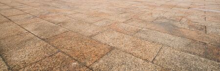 Perspective View of Monotone Gray Brick Stone on The Ground for Street Road. Sidewalk, Driveway,...