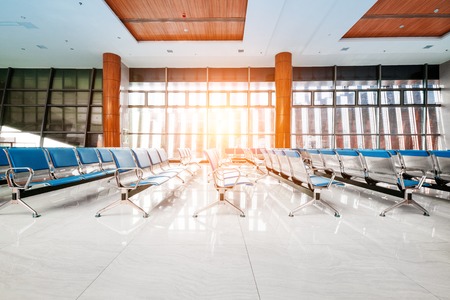 A picture of a brand new departure lounge at the airportのeditorial素材