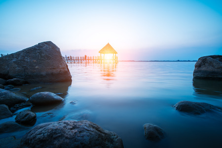 Beautiful scenery at seasideの写真素材