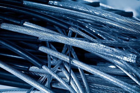 copper wire isolated on whiteの写真素材