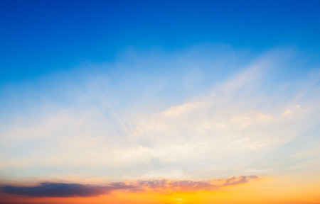 Cloudy blue sky abstract backgroundの写真素材