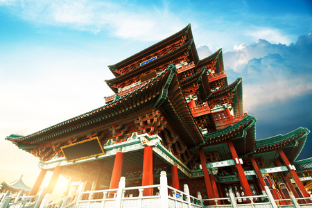 Tengwang Pavilion,Nanchang,traditional, ancient Chinese architecture, made of wood.の写真素材