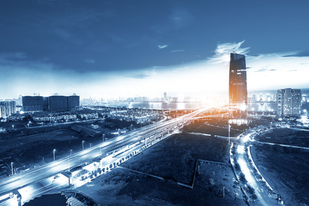 Dubai downtown night scene, UAE, beautiful modern buildings, bright glowing lights, luxurious travel and tourismの写真素材