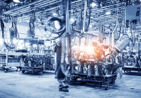robots welding in a car factoryのeditorial素材