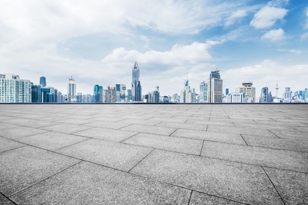 cityscape and skyline of chongqing in cloud sky on view from empty floorのeditorial素材