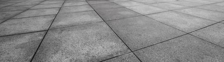 Perspective View of Monotone Gray Brick Stone on The Ground for Street Road. Sidewalk, Driveway,...