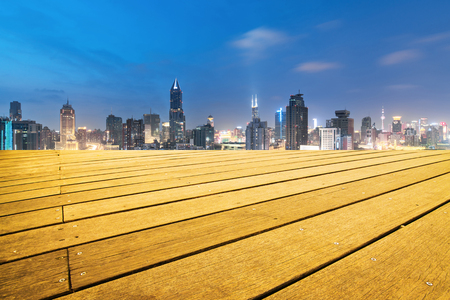 Elevated view of a Road Junction in Shanghai, China. aerial view the overpass at night, shanghai china.の写真素材