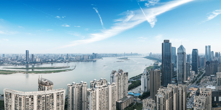 skyline,office building and modern cityscape of shenzhenの写真素材