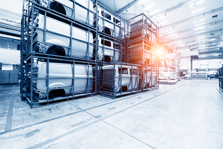 modern automated assembly line for carsの写真素材