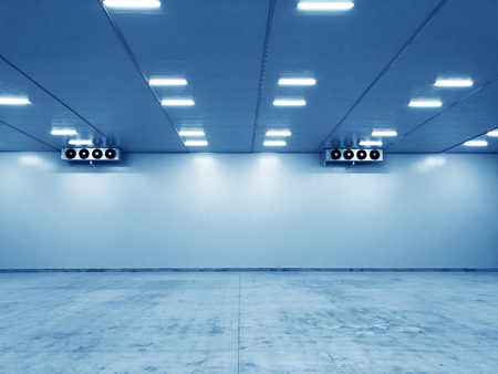 Abstract concrete interior with empty wall. Gallery concept.の写真素材