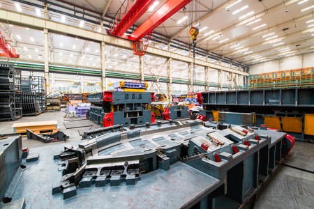 Modern car factory, mold and equipment storage warehouse.のeditorial素材