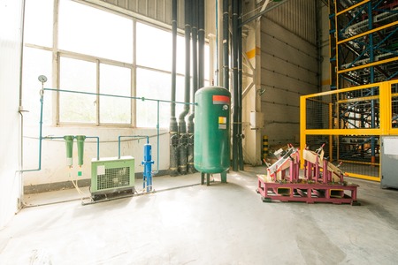 Empty workshop with a lift in a car repair stationのeditorial素材
