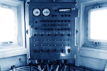 Interior of Cockpit of a cruise ship on the Yangtze River, Chinaの写真素材