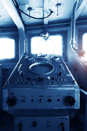Interior of Cockpit of a cruise ship on the Yangtze River, Chinaの写真素材