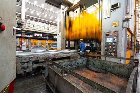 Modern automatic automobile manufacturing workshop. A busy car production line. Industrial scenery...