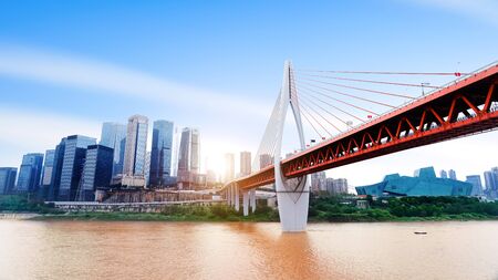 Modern metropolis skyline, Chongqing, China,の写真素材