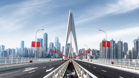 Modern metropolis skyline, Chongqing, China,の写真素材