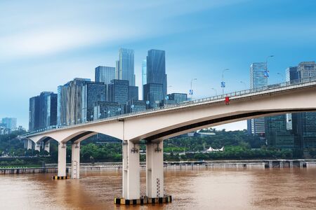 Modern metropolis skyline, Chongqing, China,の写真素材