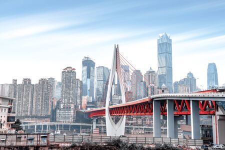 Modern metropolis skyline, Chongqing, China,の写真素材