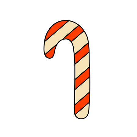 Christmas Sweet Striped Lollipop in Retro Styleのイラスト素材