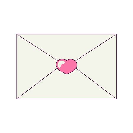 Love Letter with Heart for Day of Valentineのイラスト素材