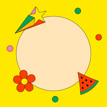 Retro Groove Social Media Postのイラスト素材