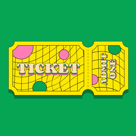 Colorful Entrance Ticket for One Person in a Retro Groove Styleのイラスト素材