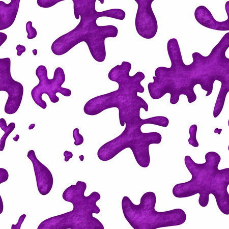 Seamless Pattern Abstract Amorphous Purple Blots on white Background Modern Patternの写真素材