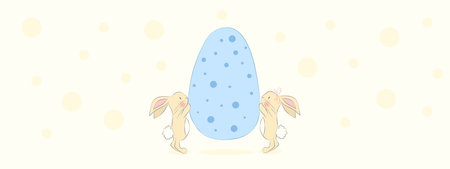 Cute Easter Bunnies Template Easter Conceptのイラスト素材