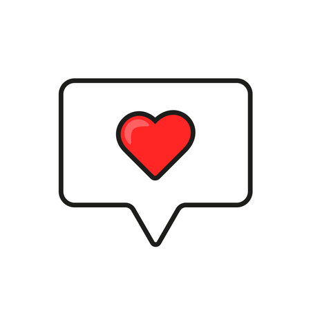 Social network like notification icon valentine's day heart groove style like icon
