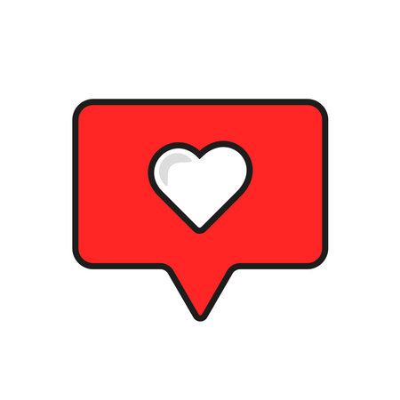 Social network like notification icon valentine's day heart groove style like icon