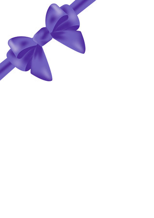 White Sheet Template with Purple Ribbon and Bow Gift Sheetのイラスト素材