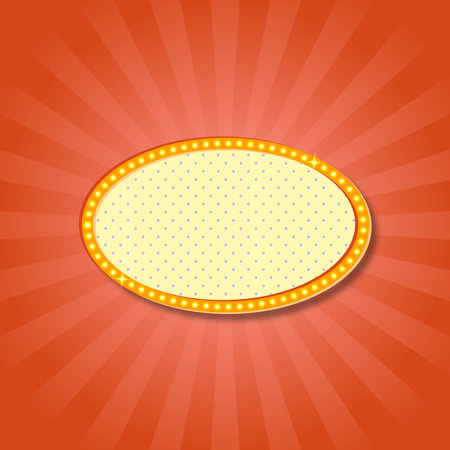 Retro signboard billboard or banner for bright advertisingの写真素材