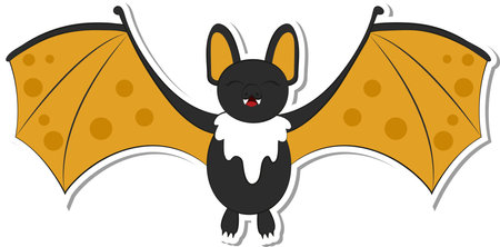 Bat sticker holiday halloween isolated elementのイラスト素材