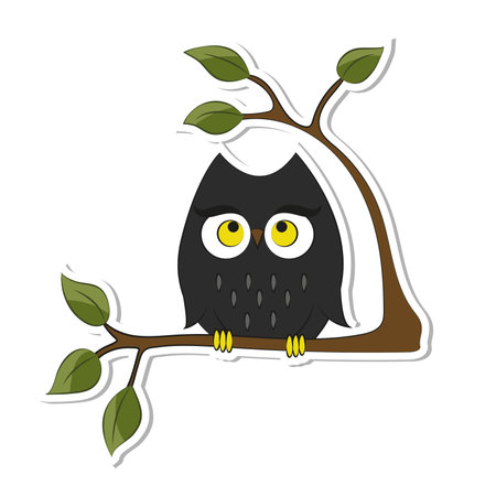 Owl sticker holiday halloween isolated elementのイラスト素材