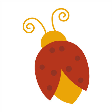 Ladybug decorative element for autumn designのイラスト素材