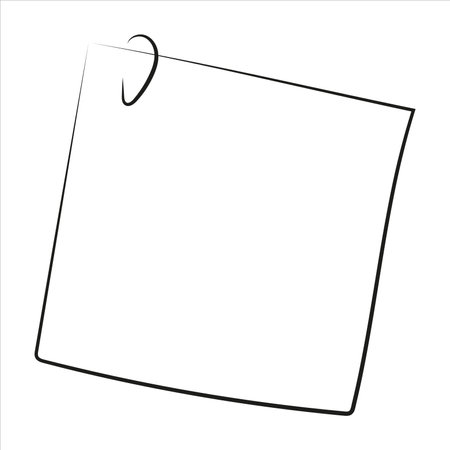 Reminder note on the wall line drawingのイラスト素材