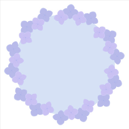 Decorative frame of hydrangea flowers brush with hydrangeasのイラスト素材