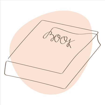 Book one line abstraction drawingのイラスト素材