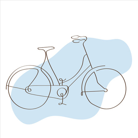 Bike ride abstract one line drawingのイラスト素材