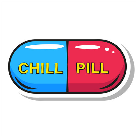 Chill pill in pop art style stickerのイラスト素材