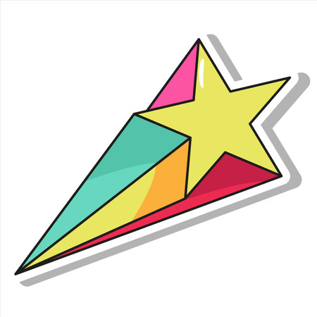 Shooting star in pop art style stickerのイラスト素材