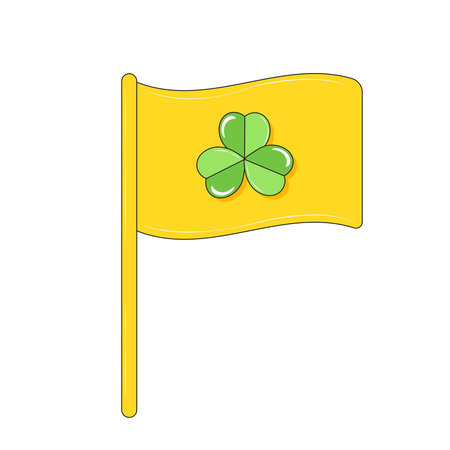 Flag with Clover Leaf Element for St Patricks Dayのイラスト素材