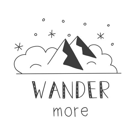 Wander more Phrase Lettering Holidayのイラスト素材