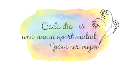 Motivational Phrase in spanish Affirmation and Lettering about Reaching a Goal and Believing in Yourself on Colorful Watercolor Backgroundのイラスト素材