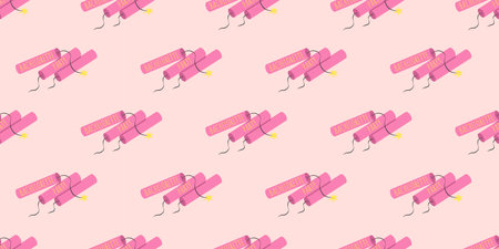 Seamless Pattern Retro Wild West Dynamite Bachelorette Party Backgroundのイラスト素材